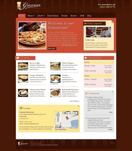 gourmet premiumthemes.net wordpress theme 550x628 - Gourmet Wordpress Theme
