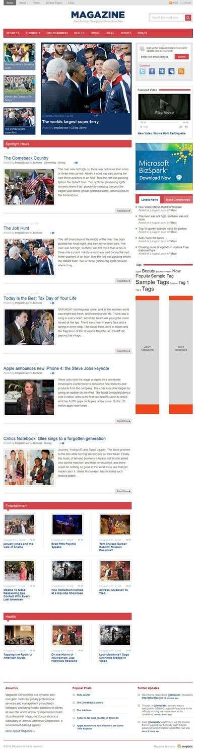 Templatic Magazine Premium WordPress Theme