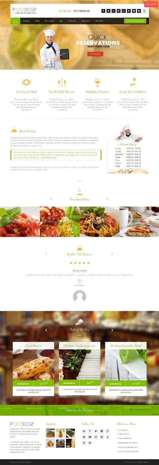 foodeez restaurant sketch themes 01 - Foodeez WordPress Theme