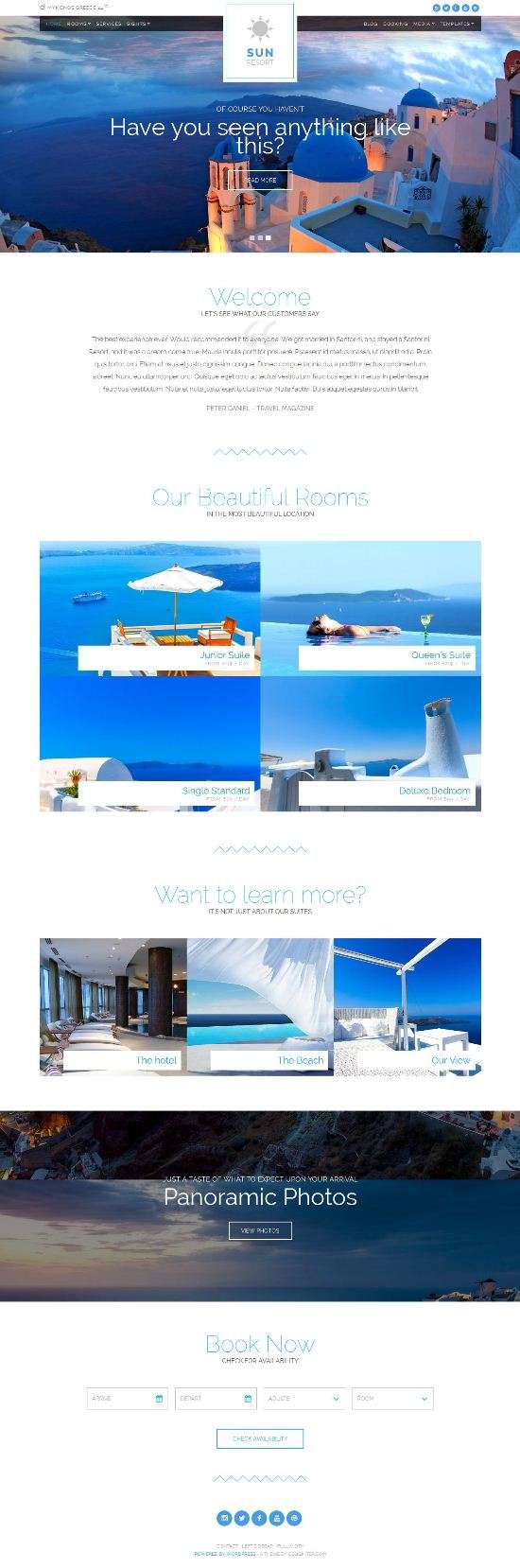 sun resort cssigniter hotel booking theme 01 - Sun Resort WordPress Theme