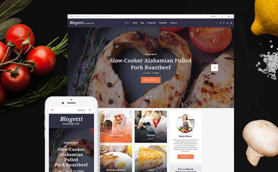 58395 big 550x341 - Top 20 Food WordPress Themes with Flat Designs 2017