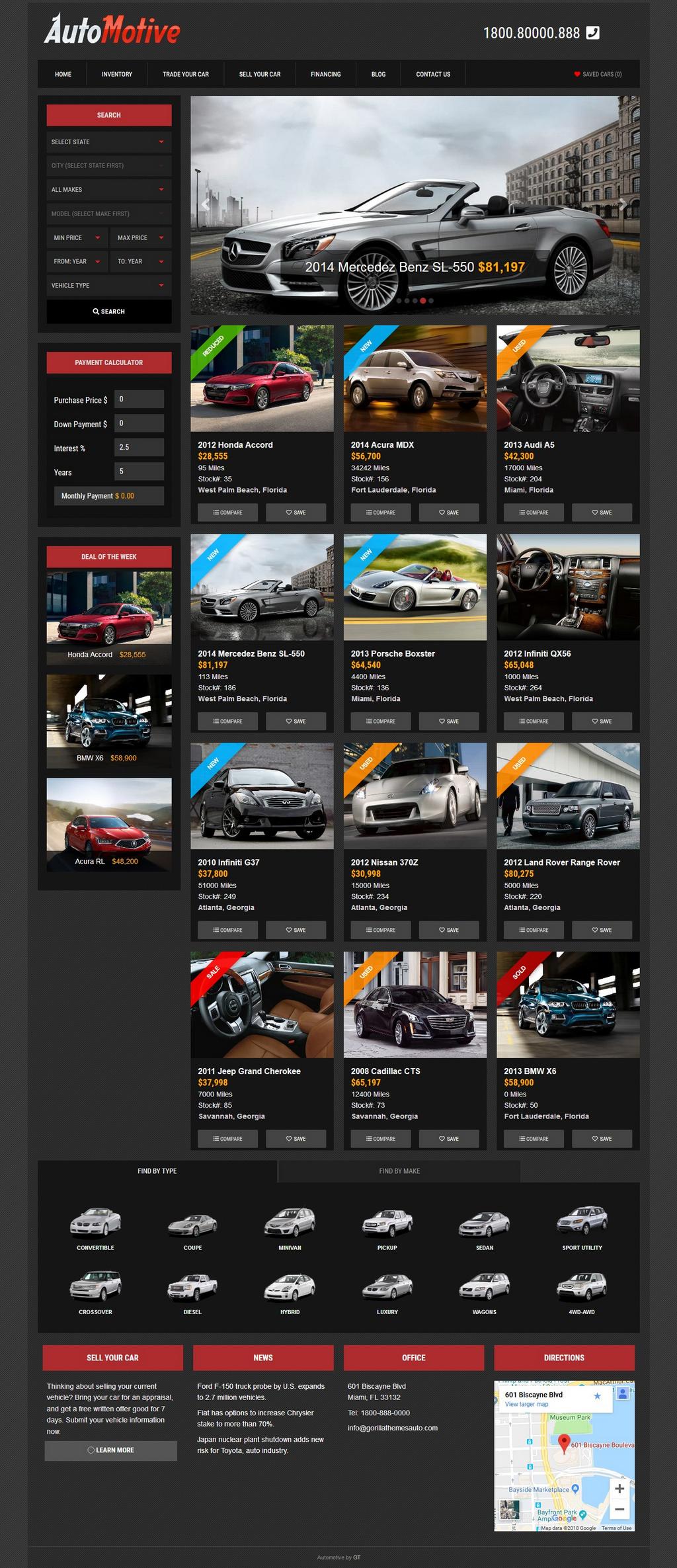 Automotive Car Dealership WordPress Theme