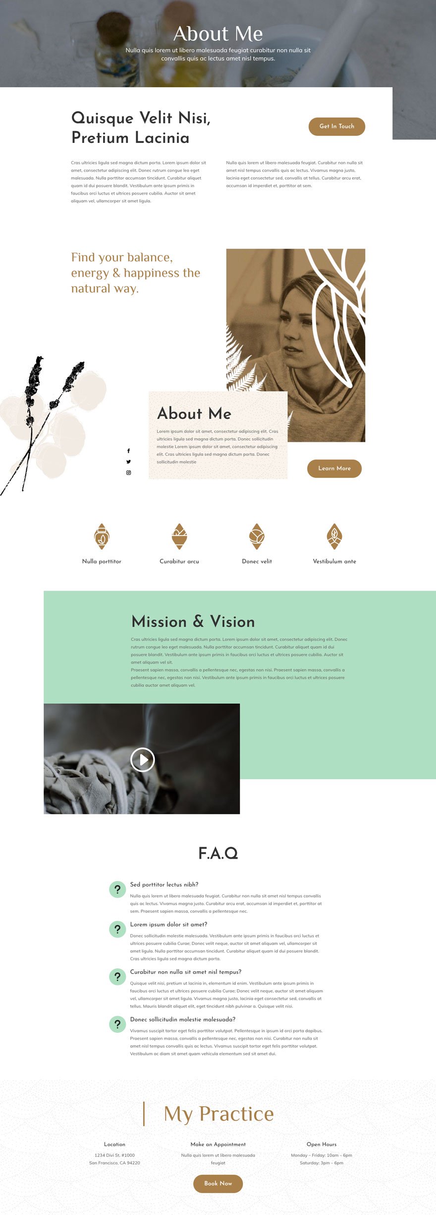 holistic healer about page - Holistic Healer Divi Layout By Elegant Themes